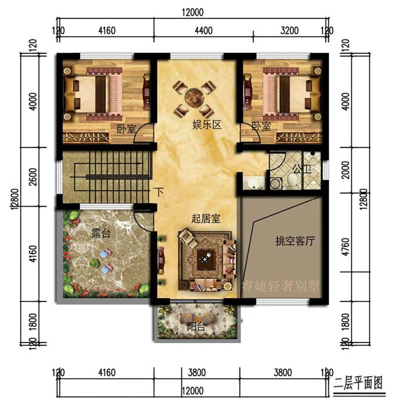 非常火的簡歐風(fēng)格二層小別墅(圖6)