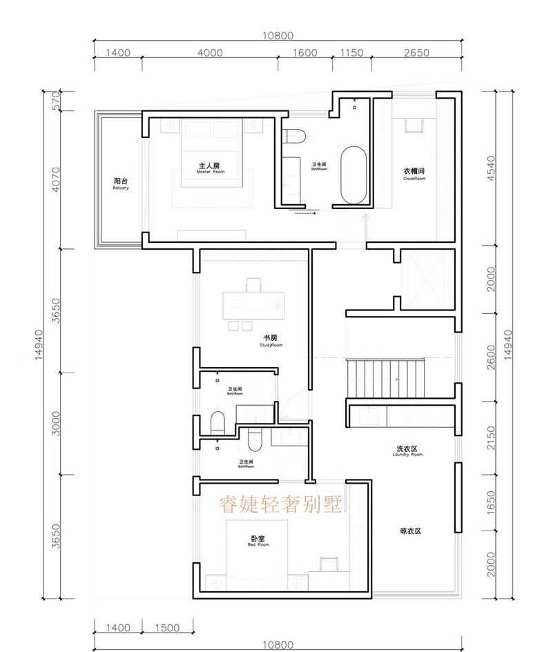 現(xiàn)代別墅占地145平設(shè)計(jì)圖紙帶兩種效果圖還有電梯(圖7)